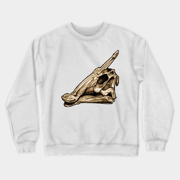 Dinosaur Skull Saurolophus Crewneck Sweatshirt by CassWArt